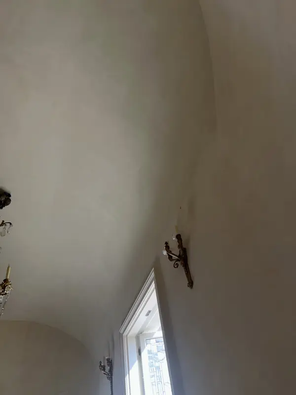 Close-up of hand-applied Venetian plaster on a curved vaulted ceiling in The Avenues, Salt Lake City, Utah